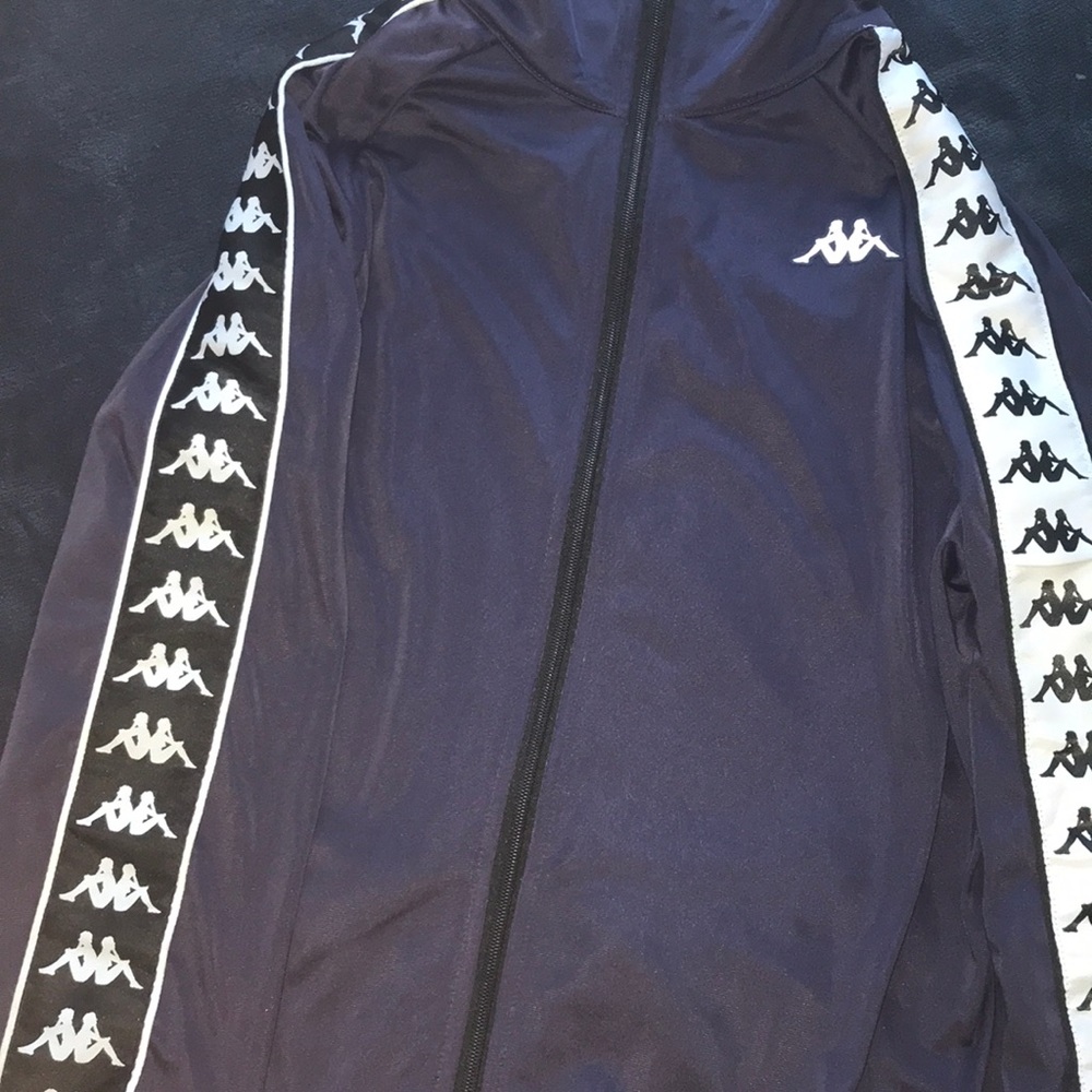 Kappa tracksuit size medium blue/black/white